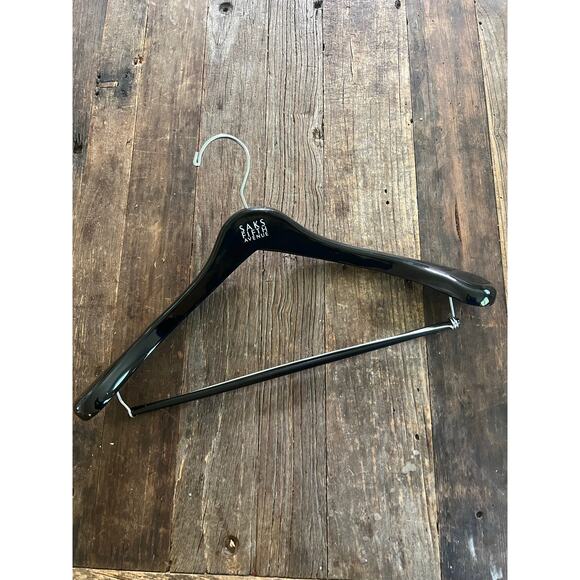 Saks Fifth Avenue Men's Suit Hanger Black Wood JP - Picture 1 of 8